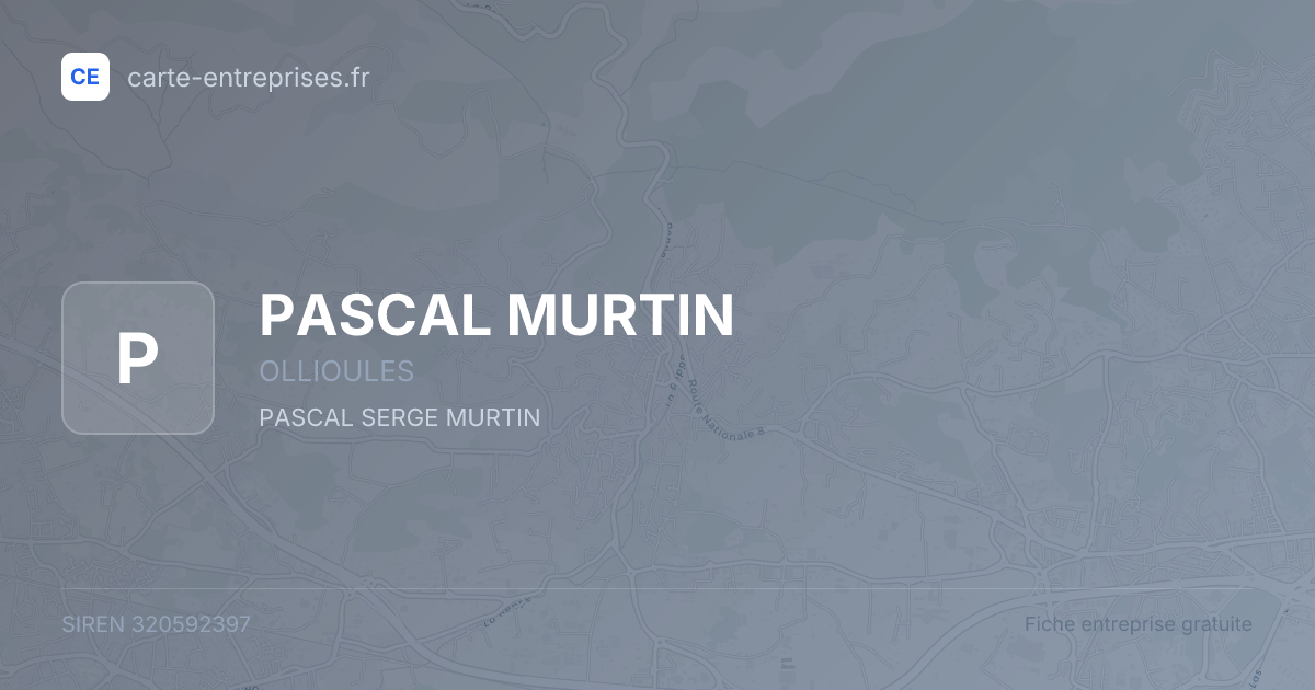 PASCAL MURTIN — 320592397 — fiche entreprise