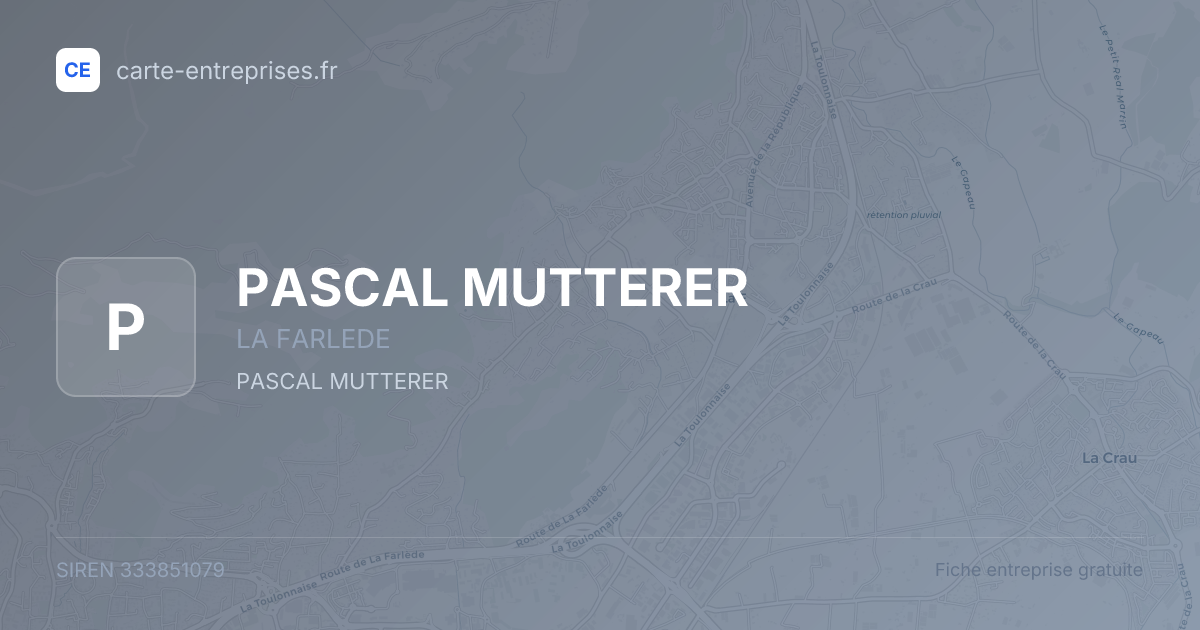 PASCAL MUTTERER — 333851079 — fiche entreprise