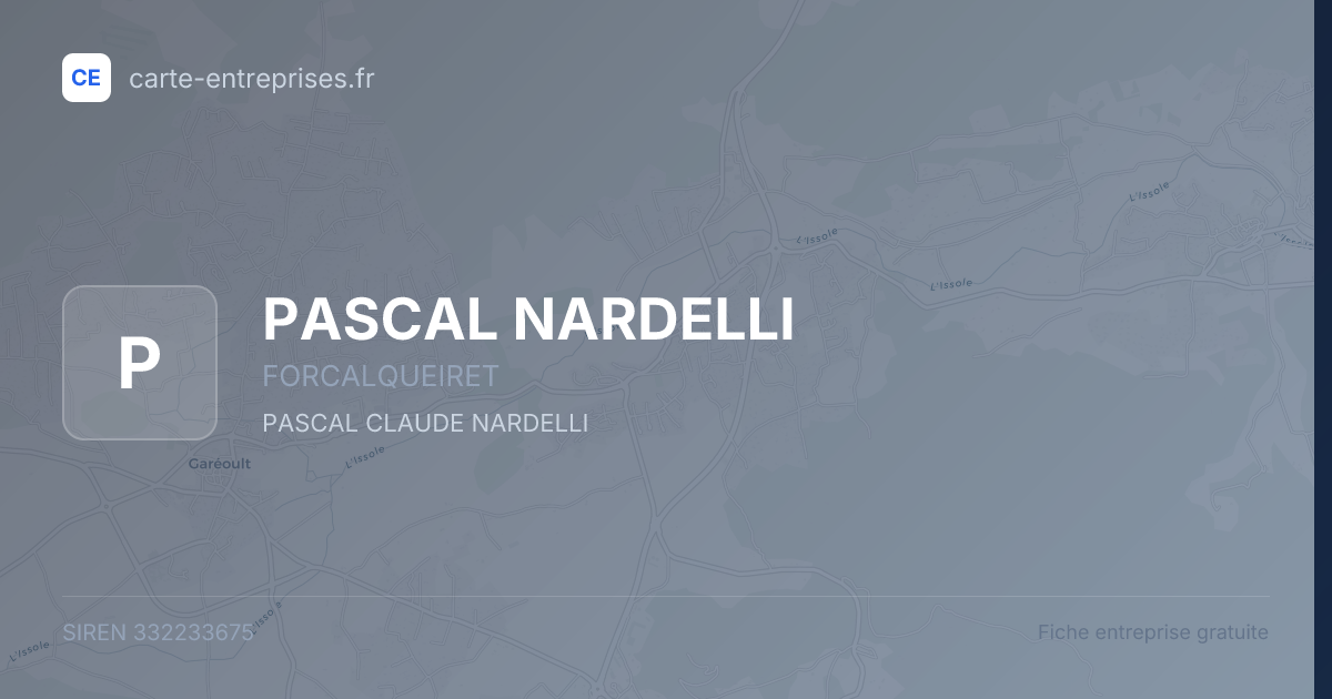 PASCAL NARDELLI — 332233675 — fiche entreprise