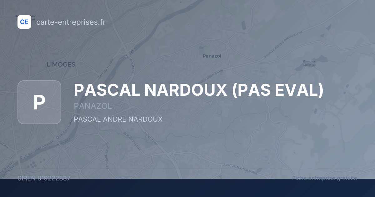 PASCAL NARDOUX (PAS EVAL) — 819222837 — fiche entreprise