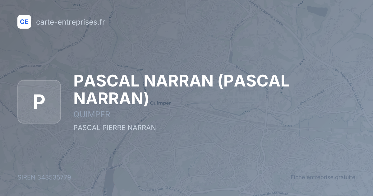 PASCAL NARRAN — 343535779 — fiche entreprise