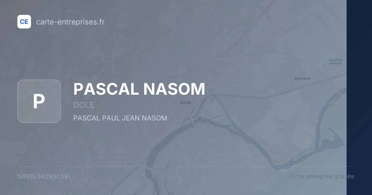 PASCAL NASOM — 342930591 — fiche entreprise