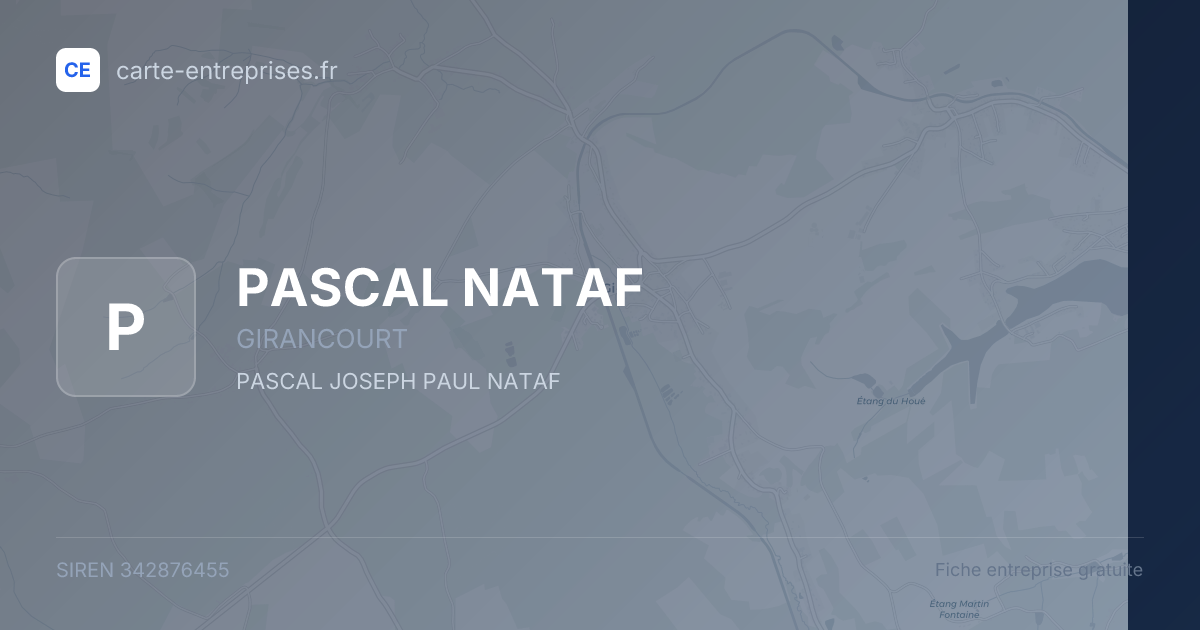 PASCAL NATAF — 342876455 — fiche entreprise