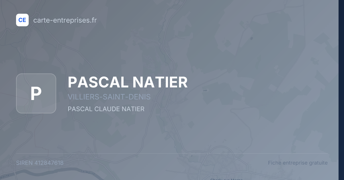 PASCAL NATIER — 412847618 — fiche entreprise
