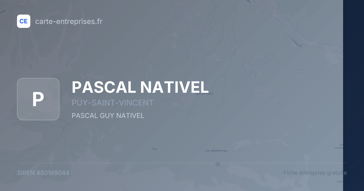 PASCAL NATIVEL — 480169044 — fiche entreprise