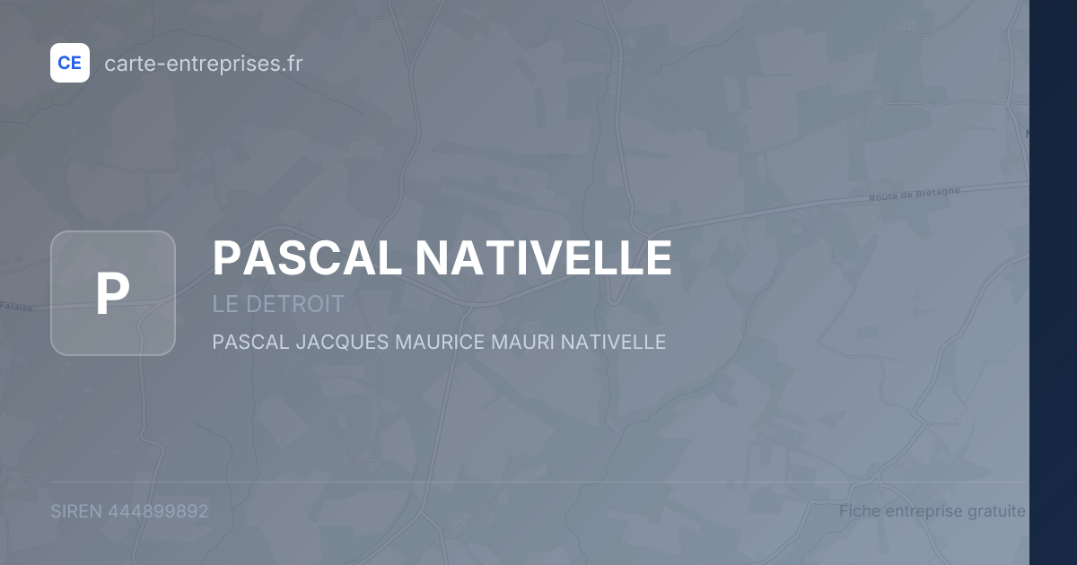 PASCAL NATIVELLE — 444899892 — fiche entreprise