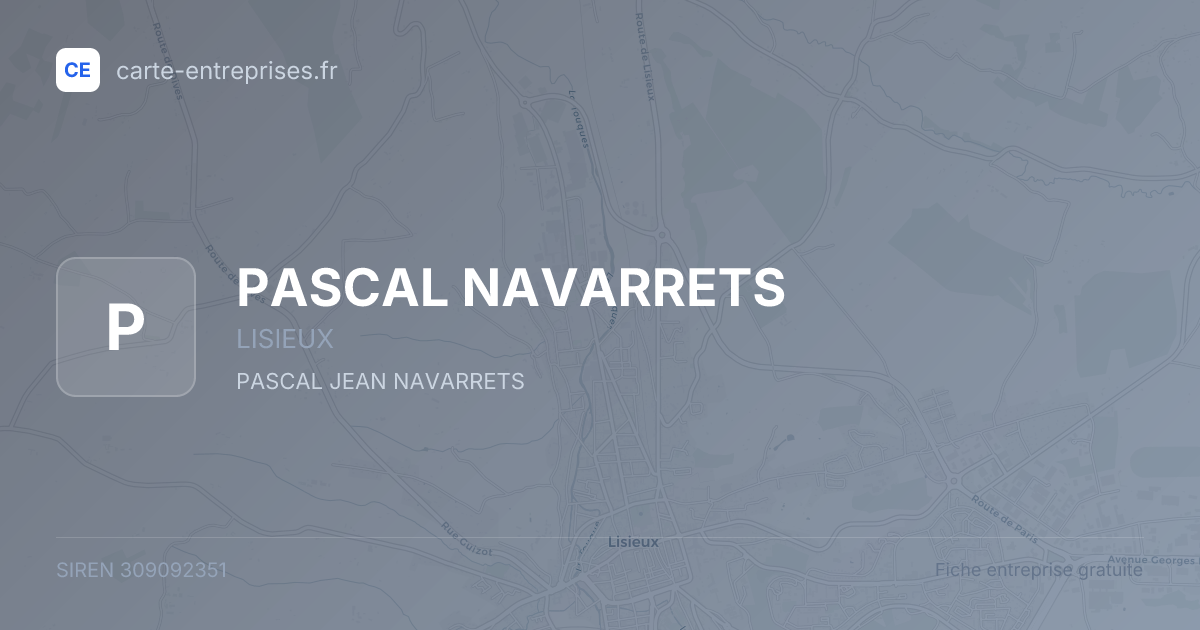PASCAL NAVARRETS — 309092351 — fiche entreprise