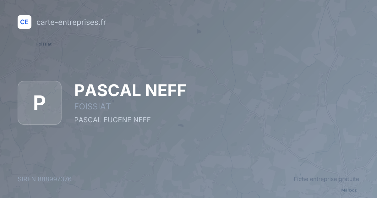 PASCAL NEFF — 888997376 — fiche entreprise