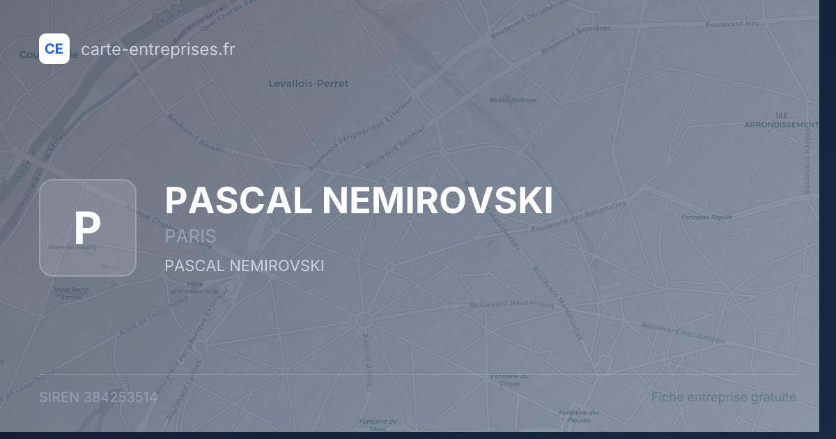PASCAL NEMIROVSKI — 384253514 — fiche entreprise