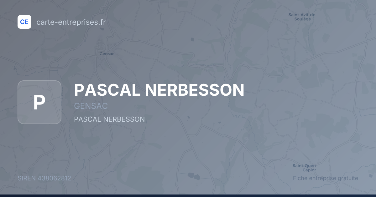 PASCAL NERBESSON — 438062812 — fiche entreprise
