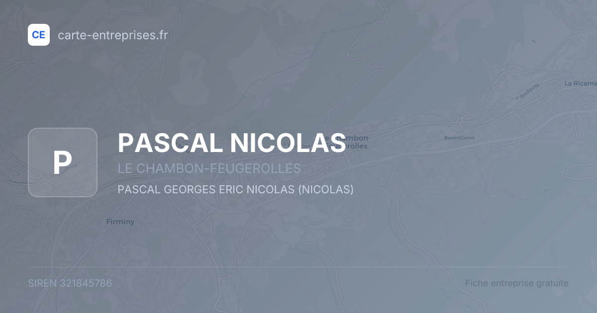 PASCAL NICOLAS — 321845786 — fiche entreprise