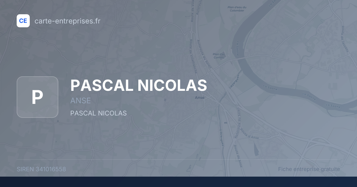 PASCAL NICOLAS — 341016558 — fiche entreprise