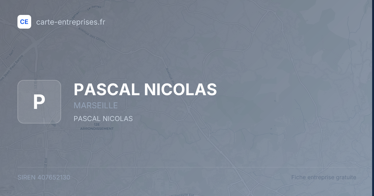 PASCAL NICOLAS — 407652130 — fiche entreprise