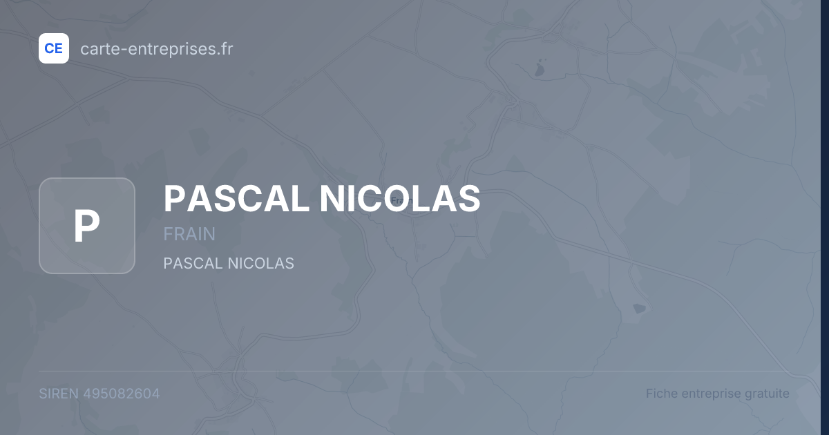 PASCAL NICOLAS — 495082604 — fiche entreprise