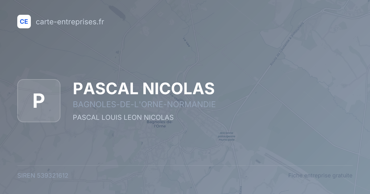 PASCAL NICOLAS — 539321612 — fiche entreprise