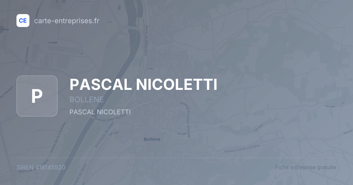 PASCAL NICOLETTI — 418145520 — fiche entreprise