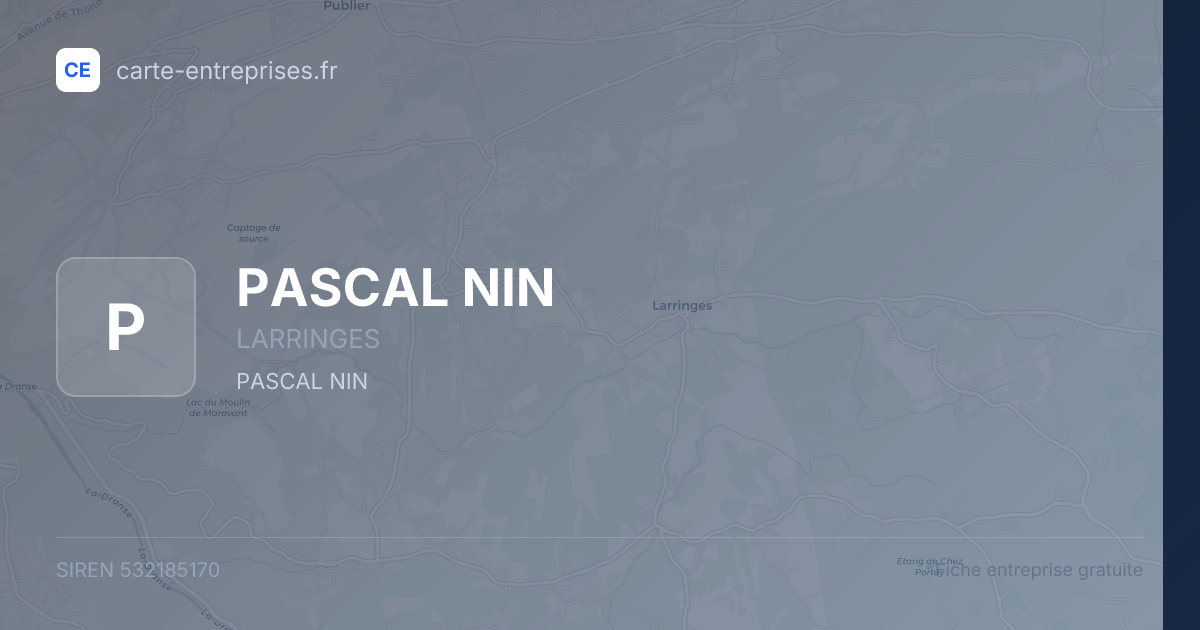 PASCAL NIN — 532185170 — fiche entreprise