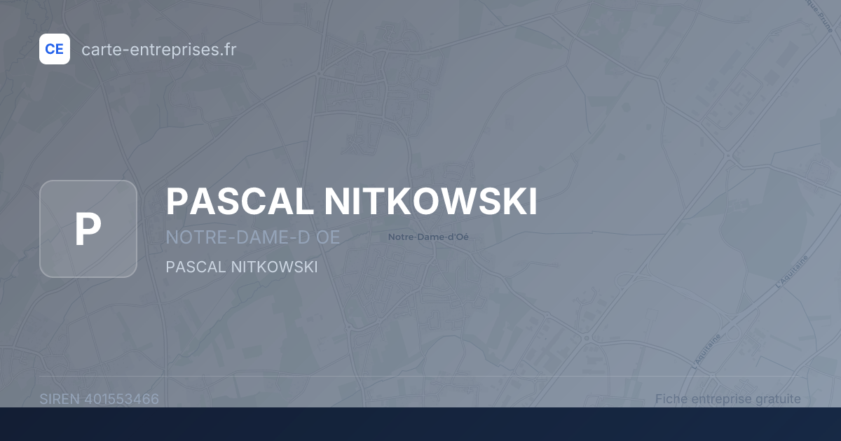 PASCAL NITKOWSKI — 401553466 — fiche entreprise