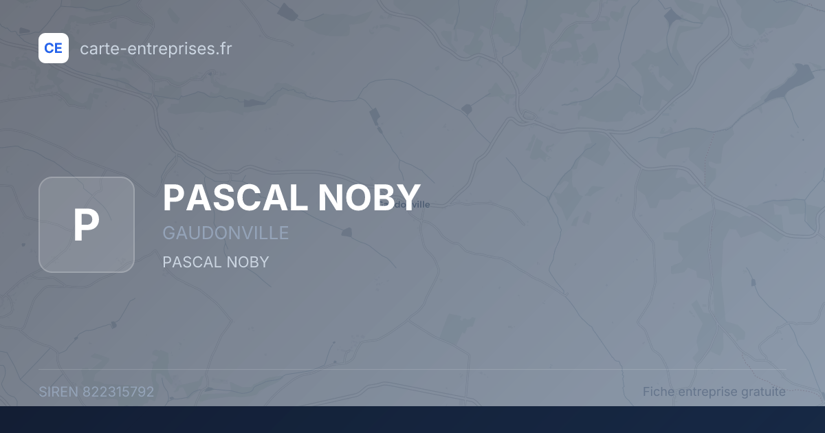 PASCAL NOBY — 822315792 — fiche entreprise