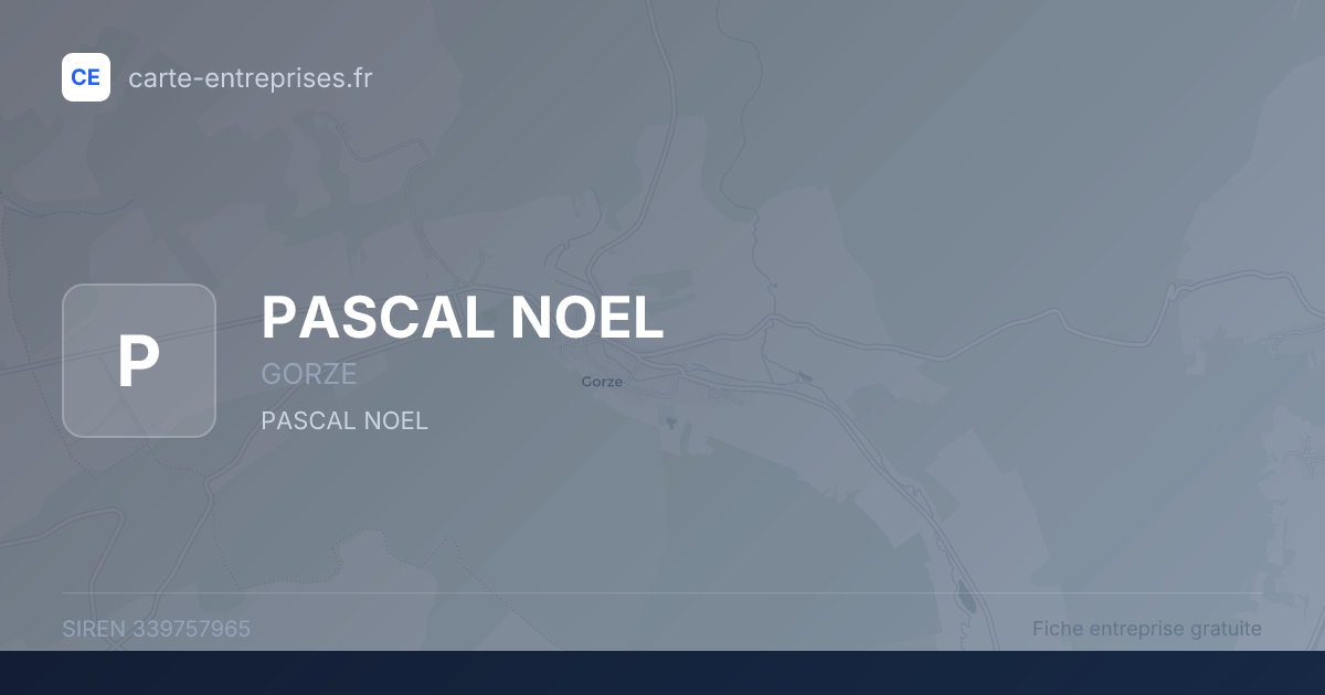 PASCAL NOEL — 339757965 — fiche entreprise