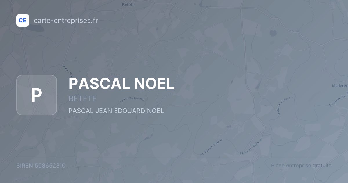 PASCAL NOEL — 508652310 — fiche entreprise