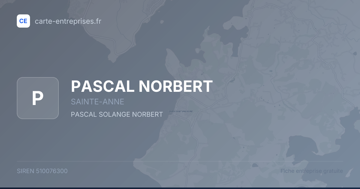 PASCAL NORBERT — 510076300 — fiche entreprise