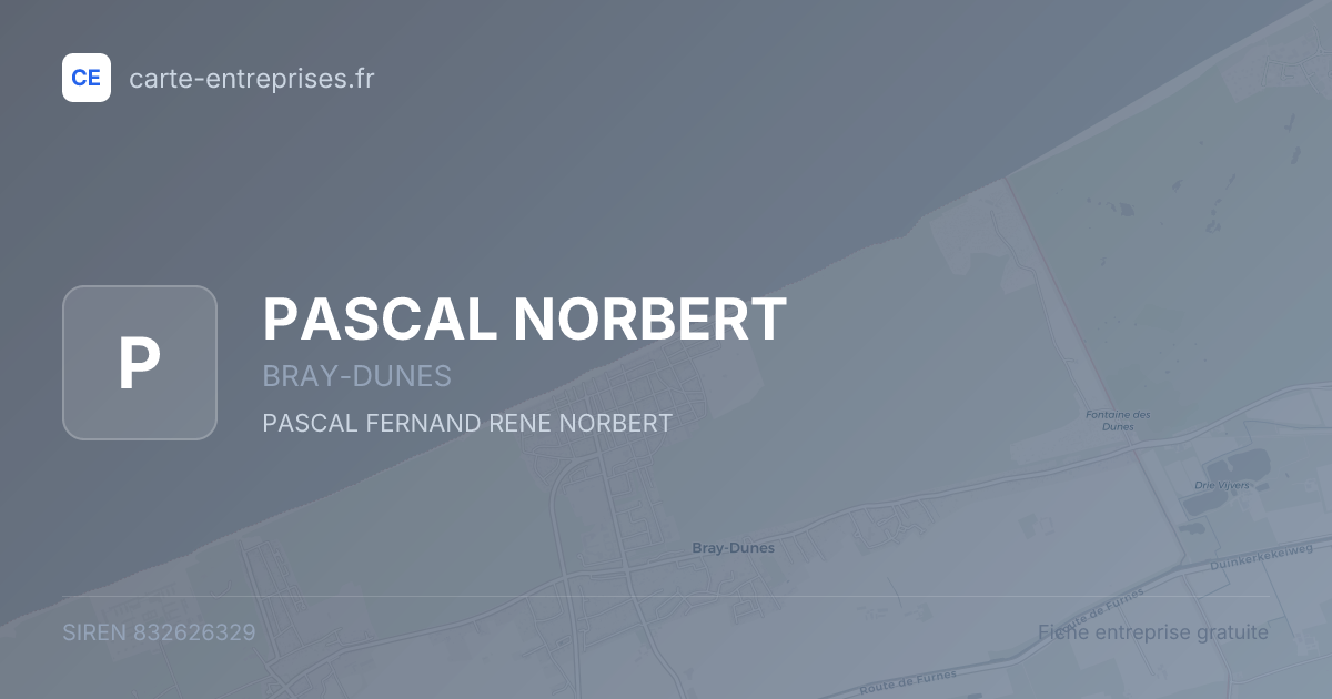 PASCAL NORBERT — 832626329 — fiche entreprise
