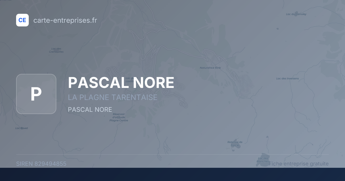 PASCAL NORE — 829494855 — fiche entreprise