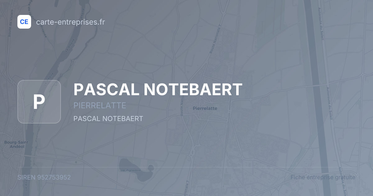 PASCAL NOTEBAERT — 952753952 — fiche entreprise