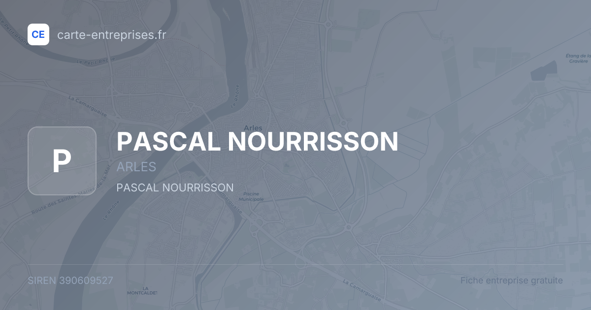 PASCAL NOURRISSON — 390609527 — fiche entreprise