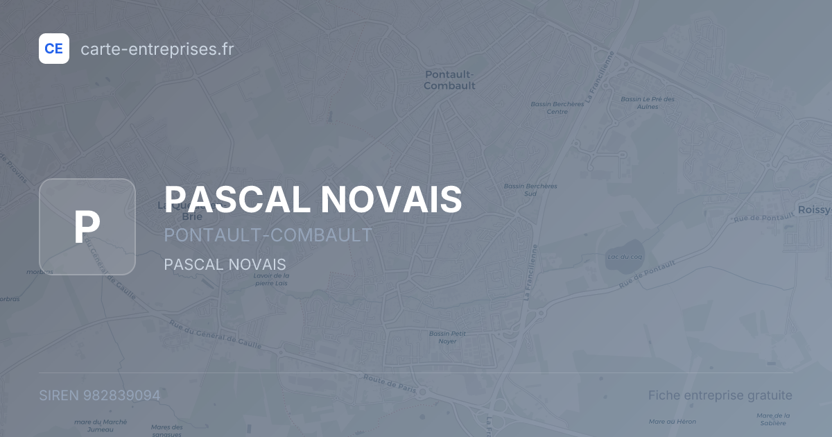 PASCAL NOVAIS — 982839094 — fiche entreprise