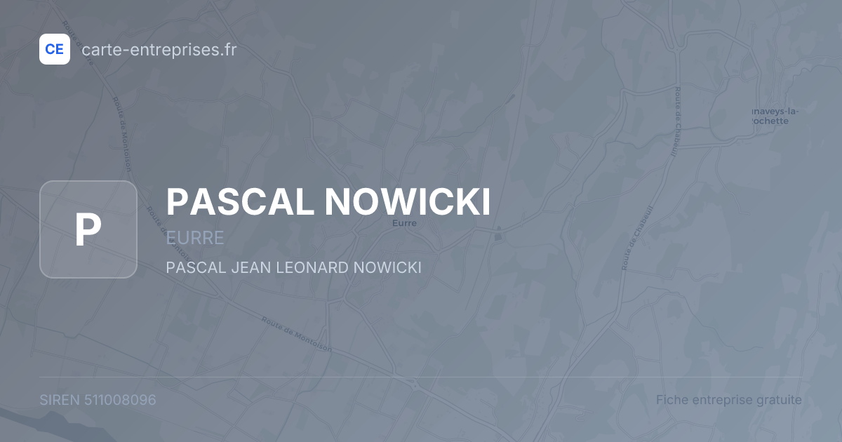 PASCAL NOWICKI — 511008096 — fiche entreprise