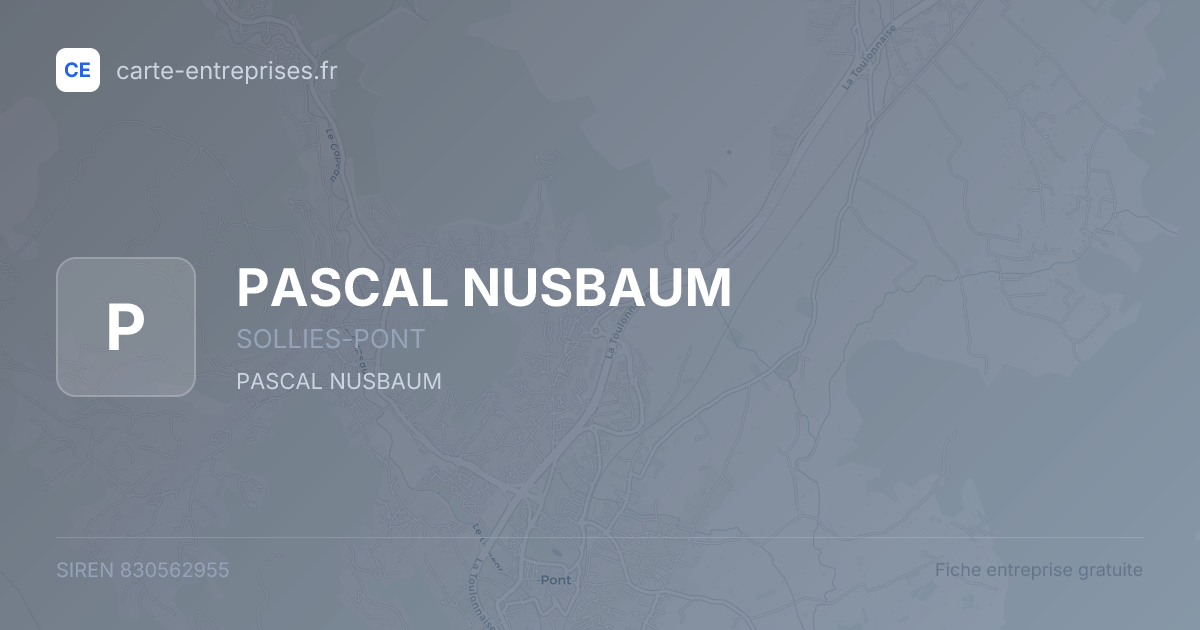 PASCAL NUSBAUM — 830562955 — fiche entreprise