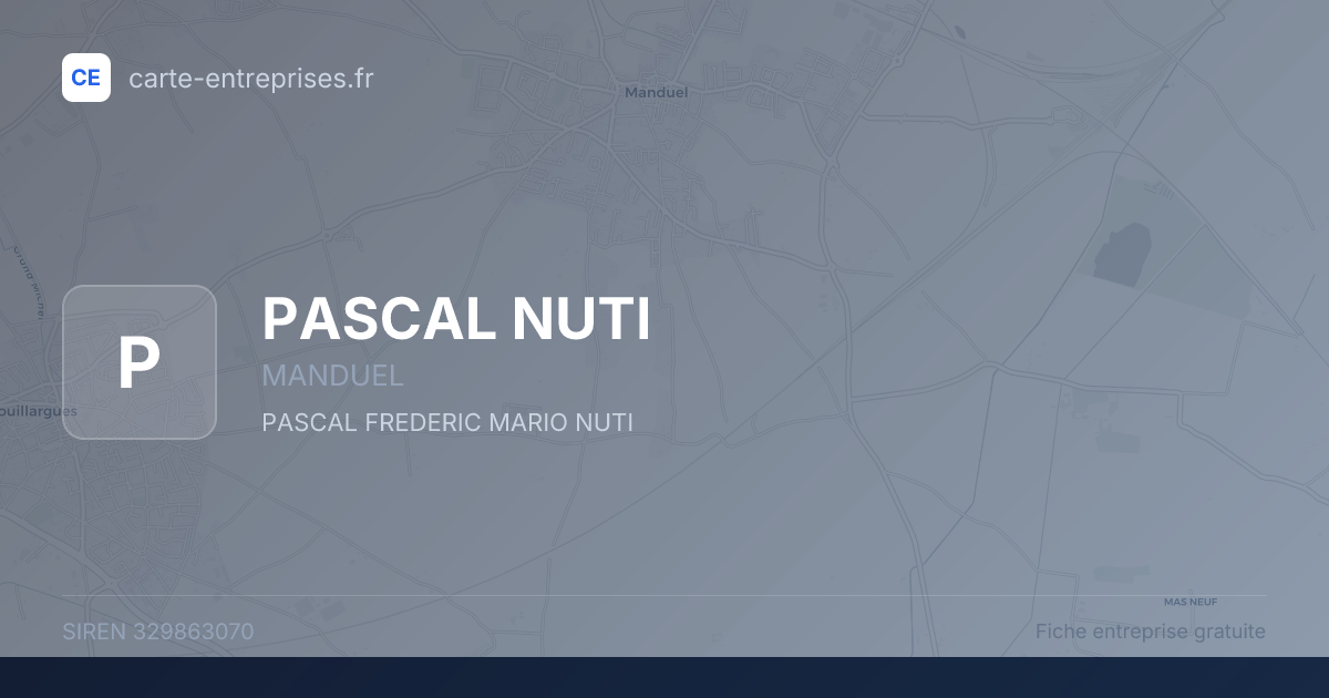 PASCAL NUTI — 329863070 — fiche entreprise