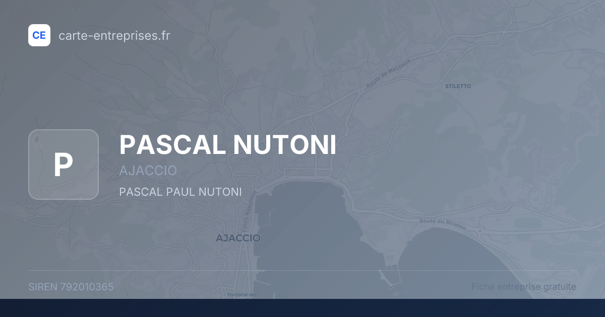 PASCAL NUTONI — 792010365 — fiche entreprise