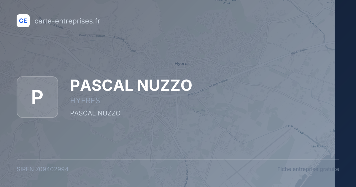 PASCAL NUZZO — 709402994 — fiche entreprise