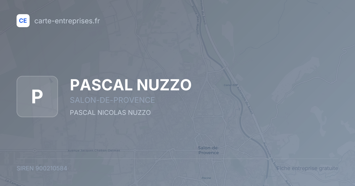 PASCAL NUZZO — 900210584 — fiche entreprise
