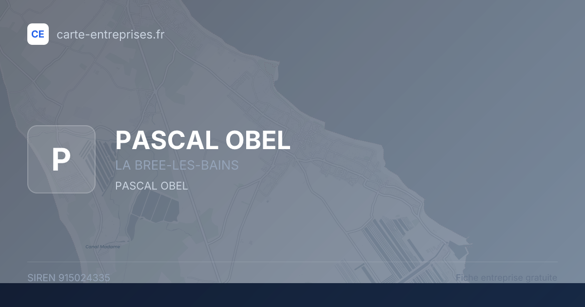PASCAL OBEL — 915024335 — fiche entreprise