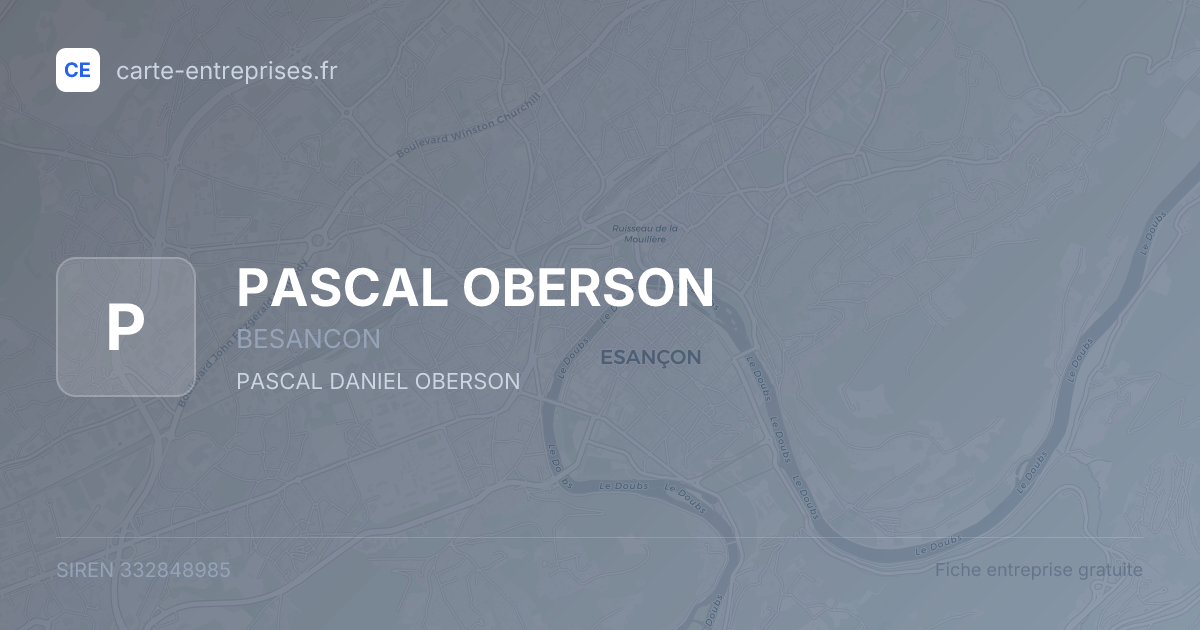 PASCAL OBERSON — 332848985 — fiche entreprise