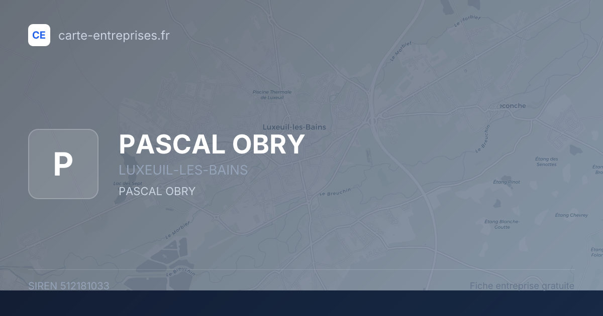 PASCAL OBRY — 512181033 — fiche entreprise