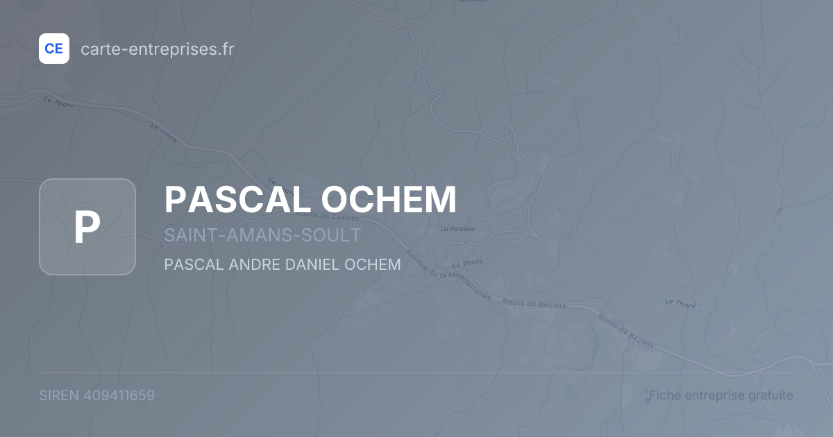 PASCAL OCHEM — 409411659 — fiche entreprise