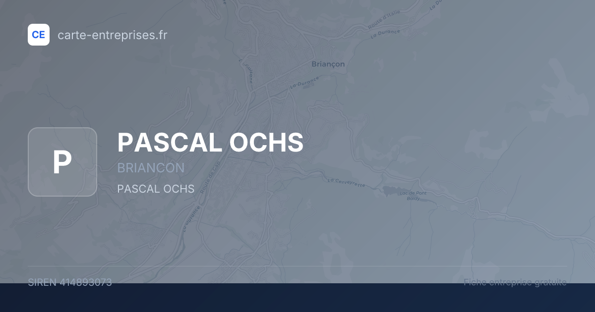 PASCAL OCHS — 414893073 — fiche entreprise