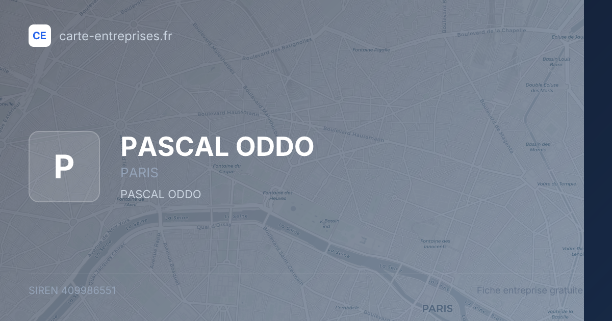 PASCAL ODDO — 409986551 — fiche entreprise