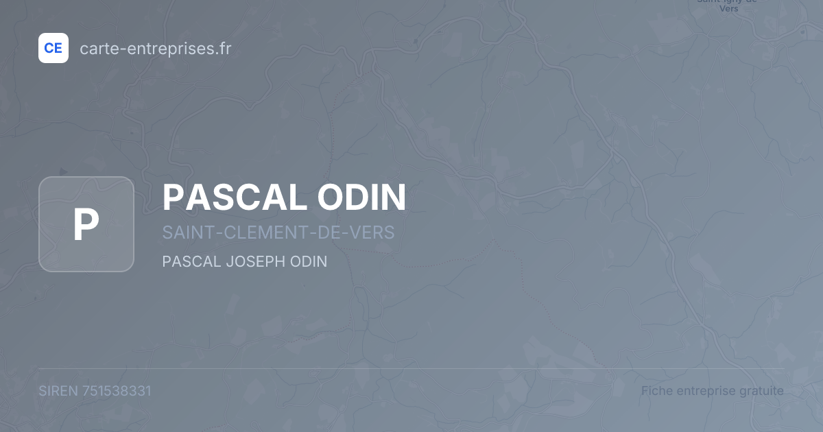 PASCAL ODIN — 751538331 — fiche entreprise