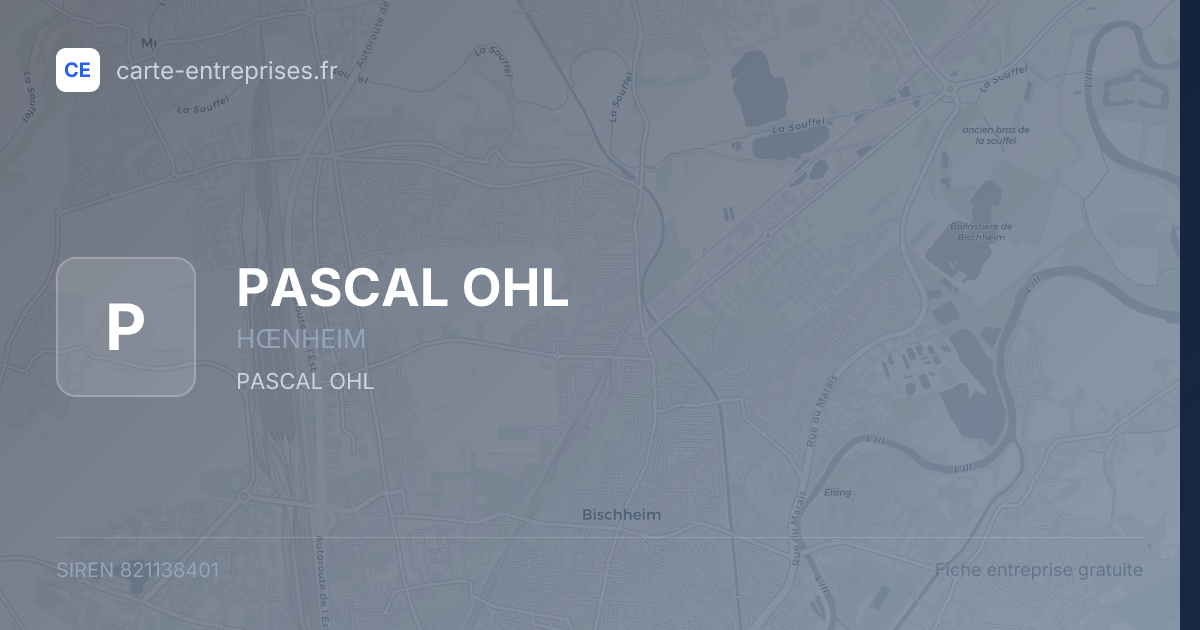 PASCAL OHL — 821138401 — fiche entreprise