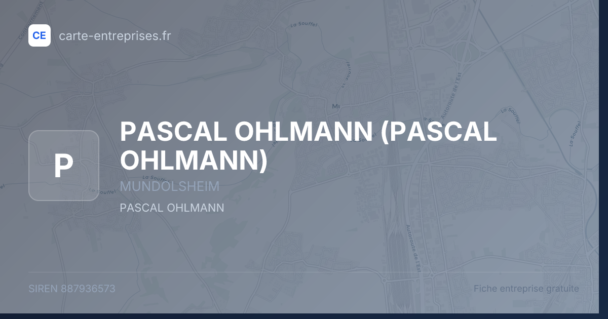 PASCAL OHLMANN — 887936573 — fiche entreprise