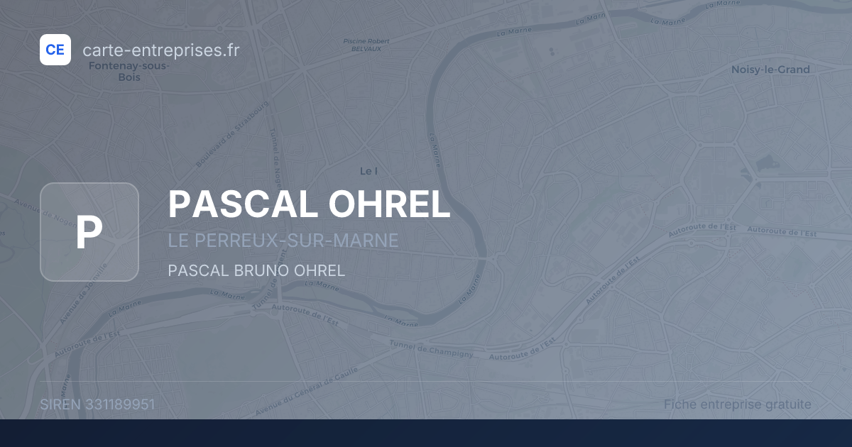 PASCAL OHREL — 331189951 — fiche entreprise