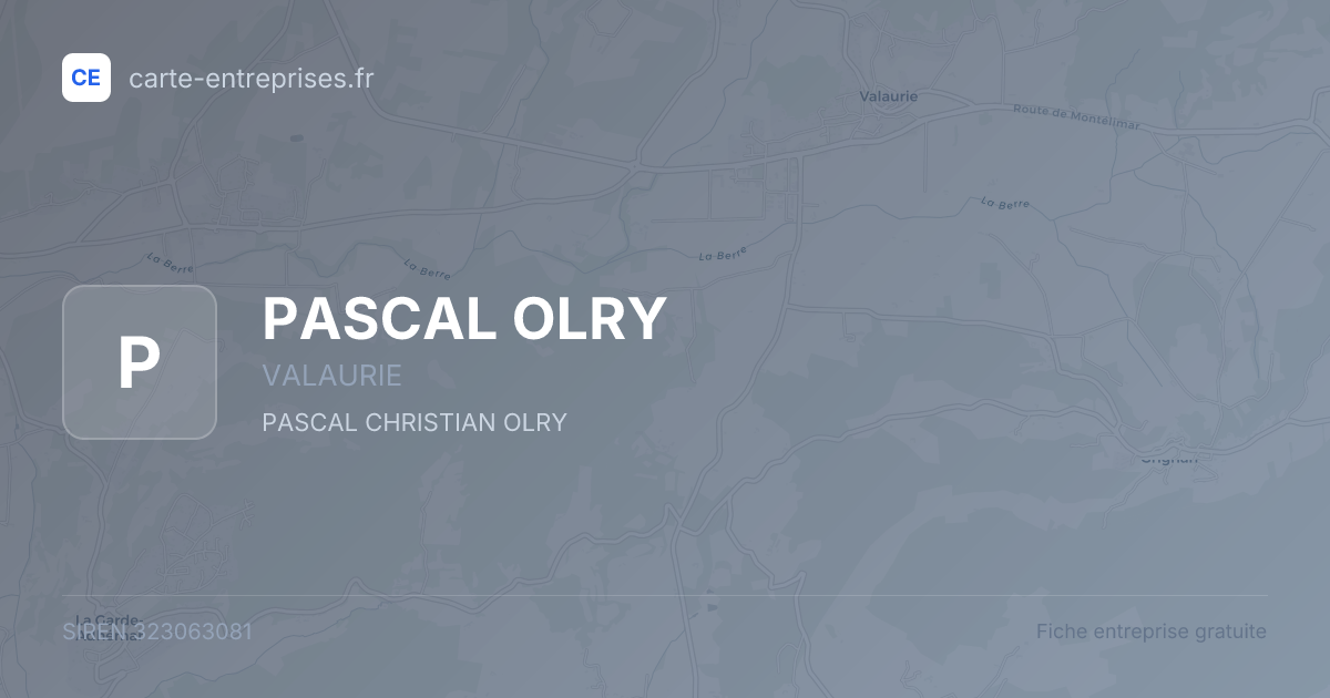 PASCAL OLRY — 323063081 — fiche entreprise