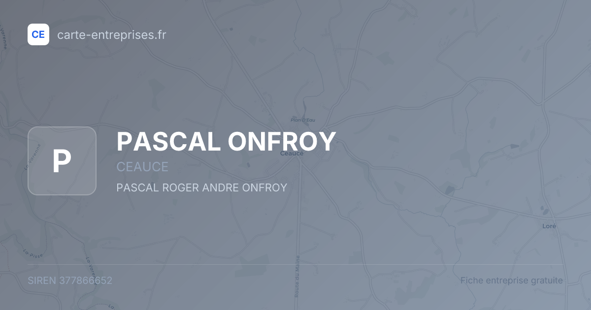 PASCAL ONFROY — 377866652 — fiche entreprise