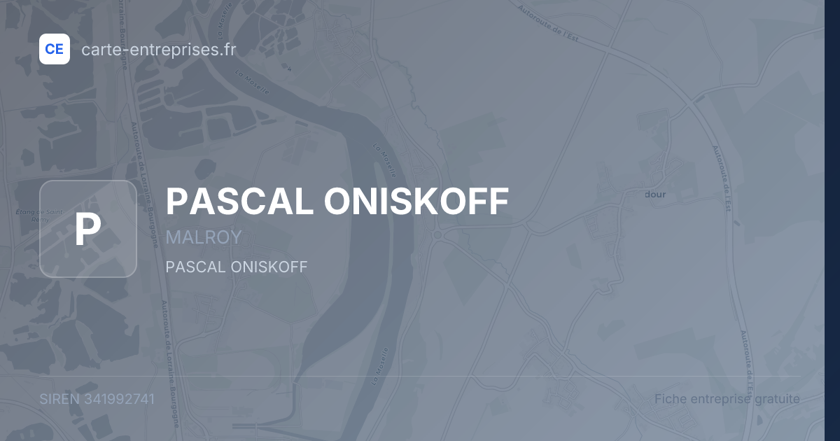 PASCAL ONISKOFF — 341992741 — fiche entreprise